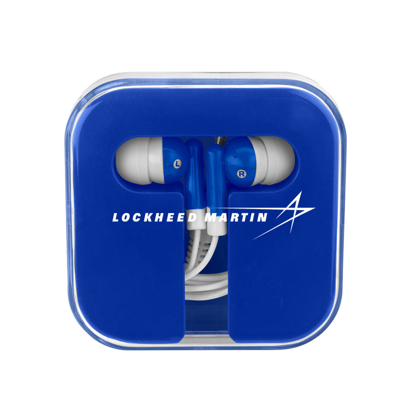 Ear Buds In Compact Case - Blue