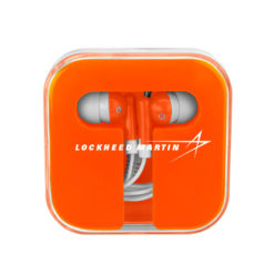 Ear Buds In Compact Case - Orange