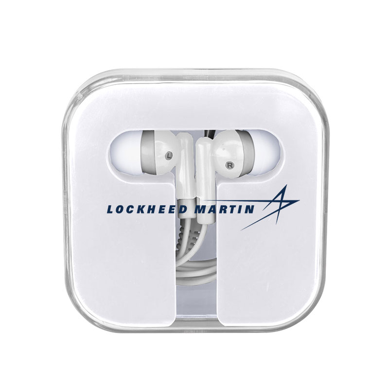 Ear Buds In Compact Case - White