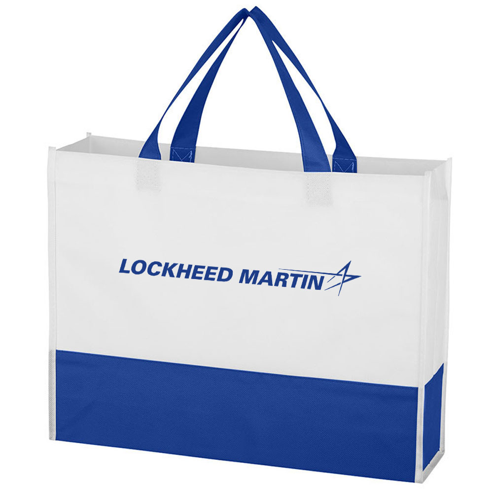 Blue-Lockheed-Martin-Non-Woven-Prism-Tote-Bag
