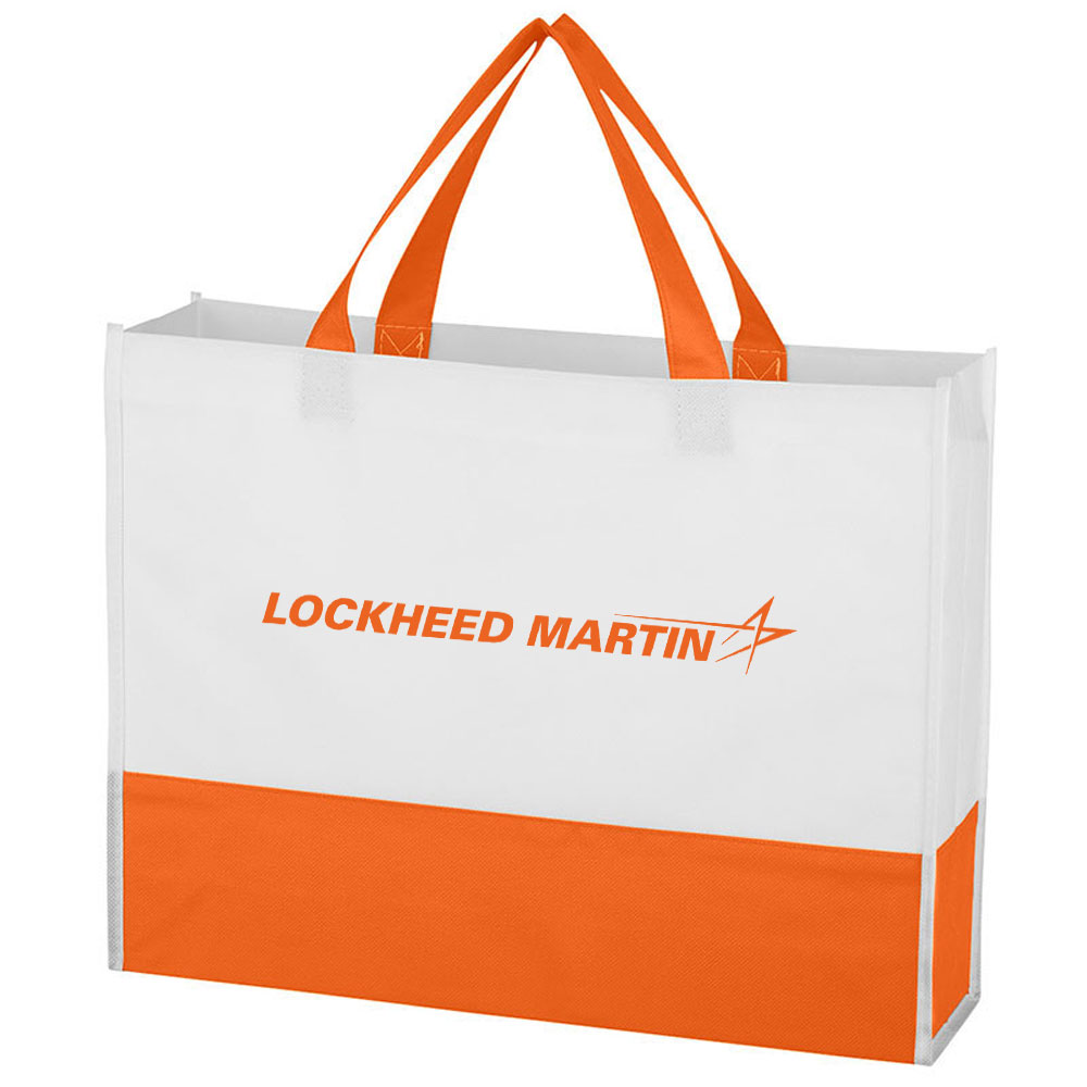 Orange-Lockheed-Martin-Non-Woven-Prism-Tote-Bag