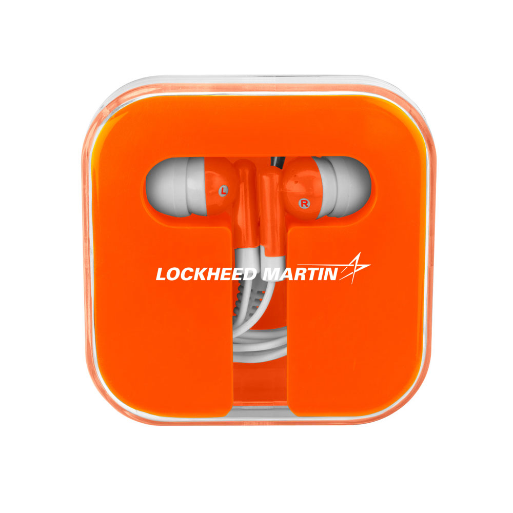 Orange-Orange-Lockheed-Martin-Ear-Buds-In-Company-Case