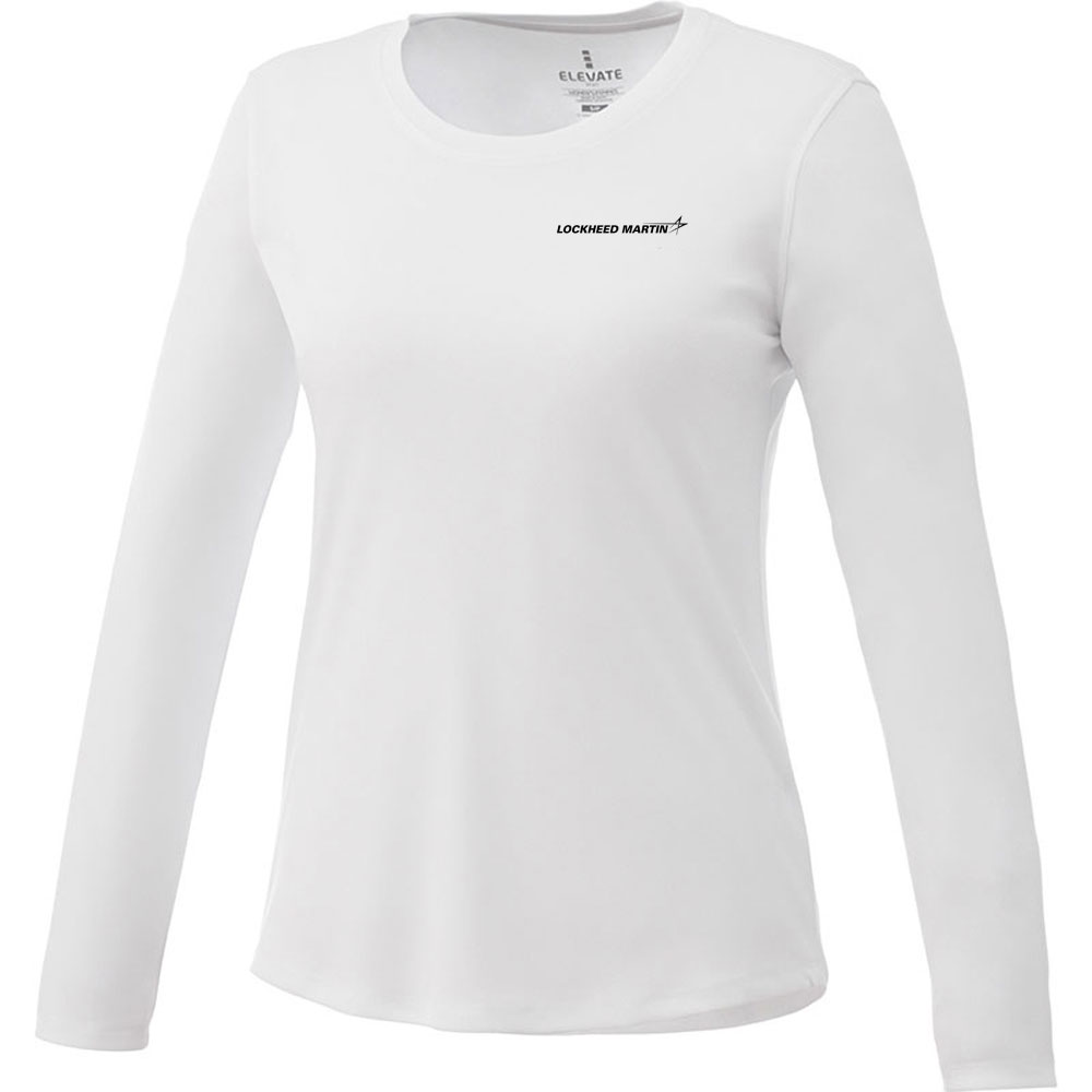 White-Lockheed-Martin-Ladies-Parima-LS-Shirt