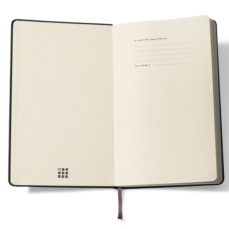 Moleskin Large Hard Cover Notebook - Name Page