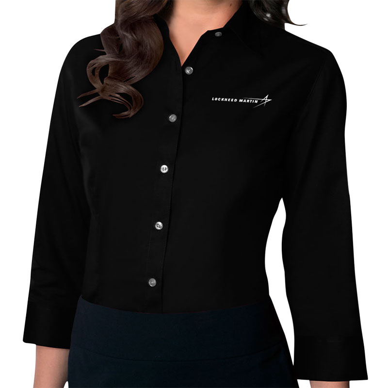 Ladies' Van Heusen Twill Dress Shirt - Black