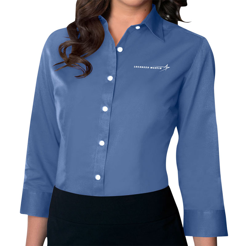 Ladies' Van Heusen Twill Dress Shirt - Blue