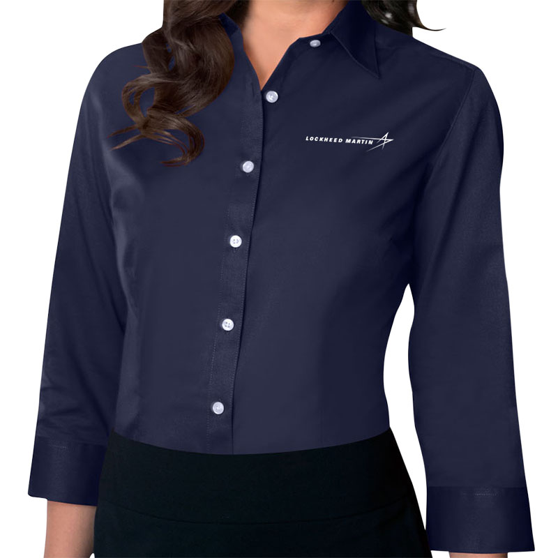 Ladies' Van Heusen Twill Dress Shirt - Navy