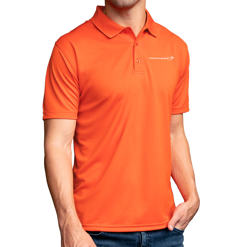 Men's Omega Mesh Tech Polo - Orange