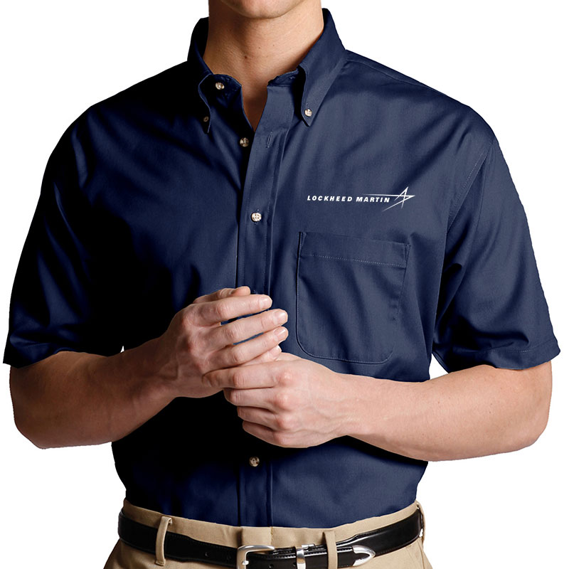 Men's S/S Poplin Dress Shirt - Navy
