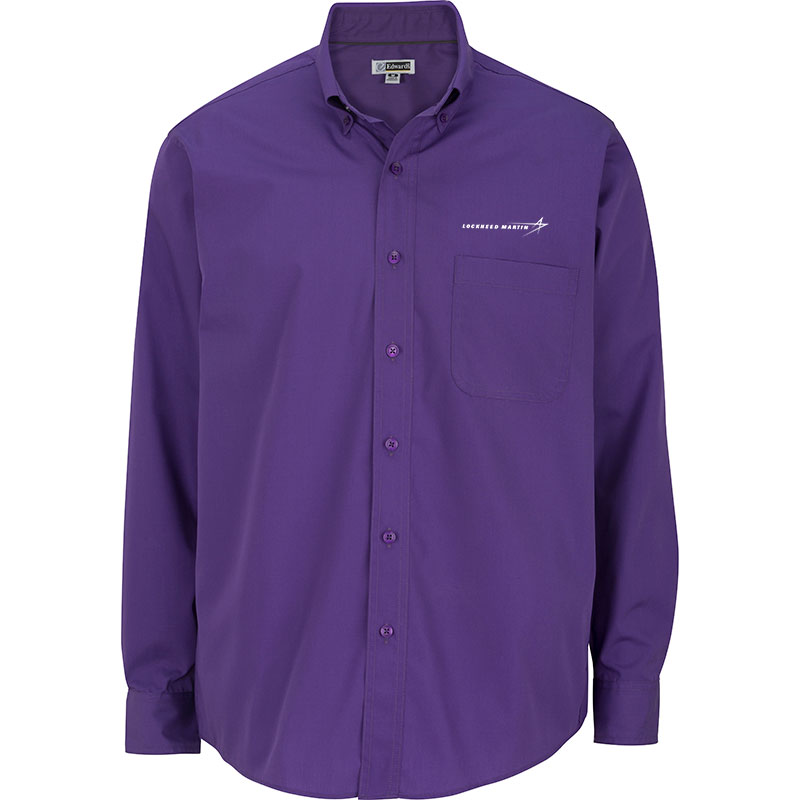 Men's Poly Blend Dress Shirt - Purple