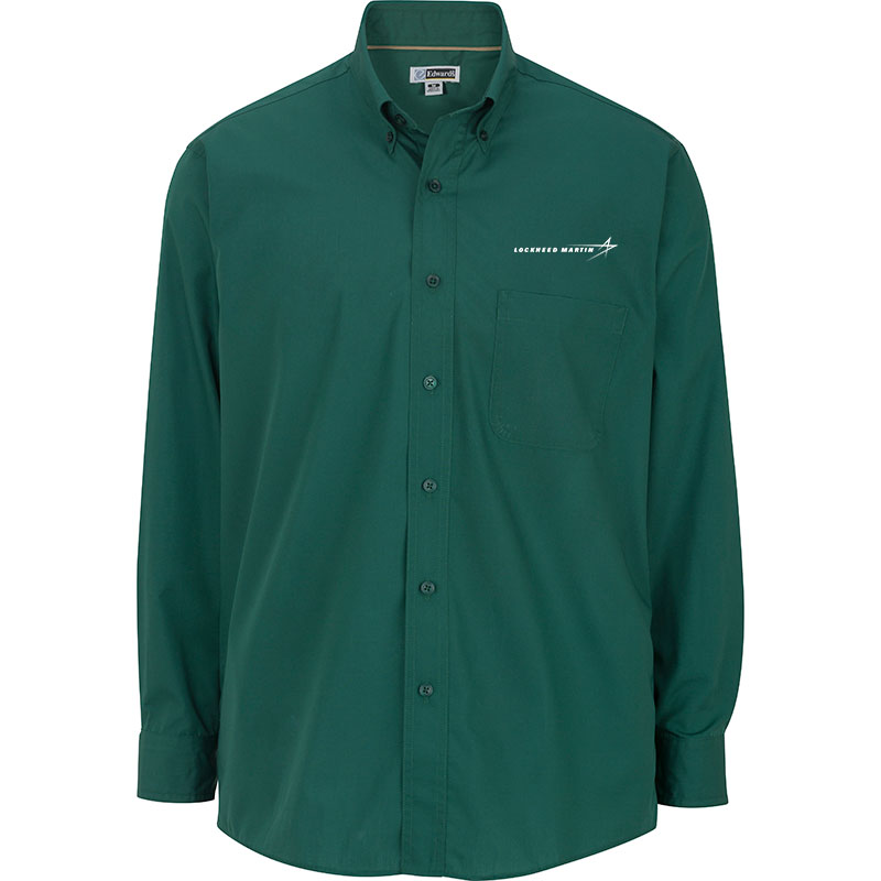 Men's Poly Blend Dress Shirt - Hunter Green