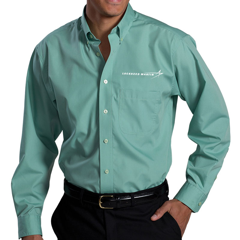 Men's Poly Blend Dress Shirt - Seafoam Green Main