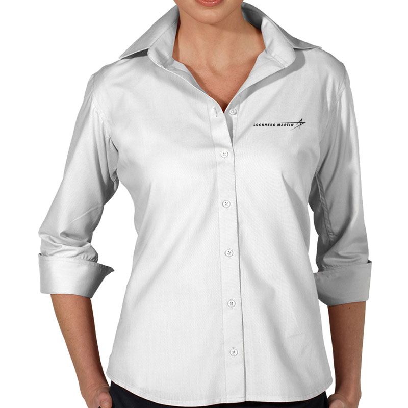Ladies' Poly Blend Dress Shirt - White
