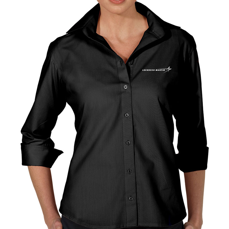 Ladies' Poly Blend Dress Shirt - Black