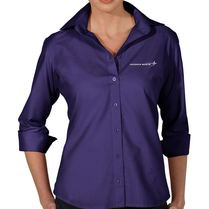 Ladies' Poly Blend Dress Shirt - Purple