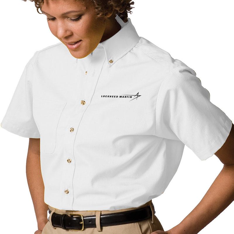 Ladies' S/S Poplin Dress Shirt - White
