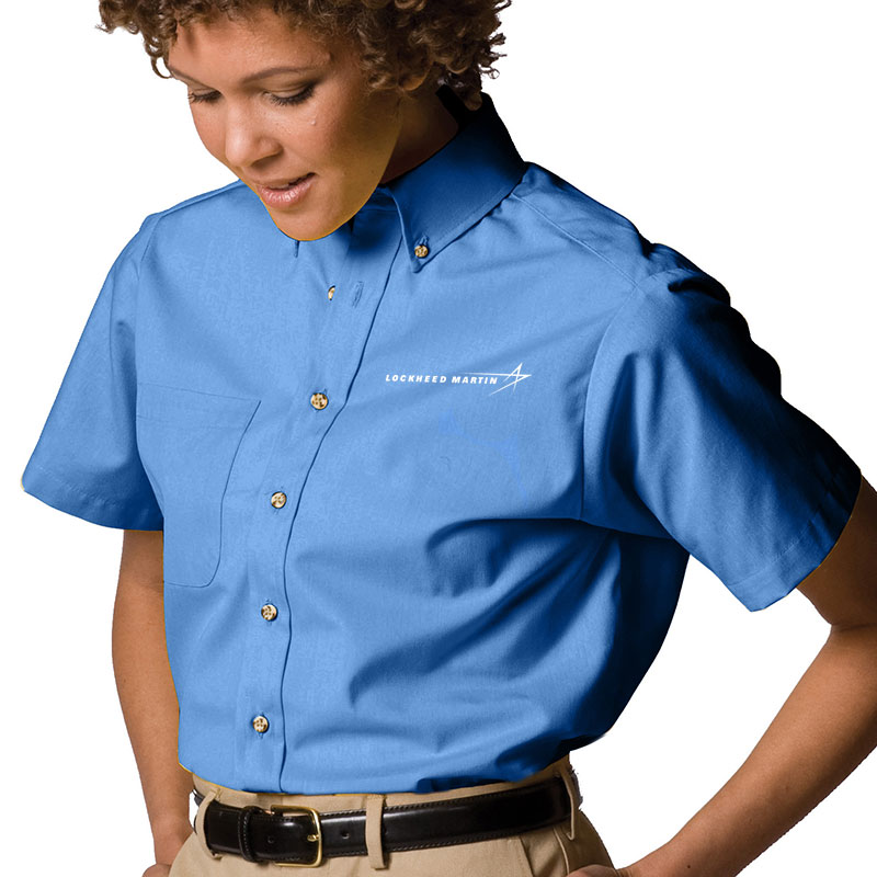 Ladies' S/S Poplin Dress Shirt - French Blue