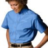 Ladies-SS-Poplin-French-Blue