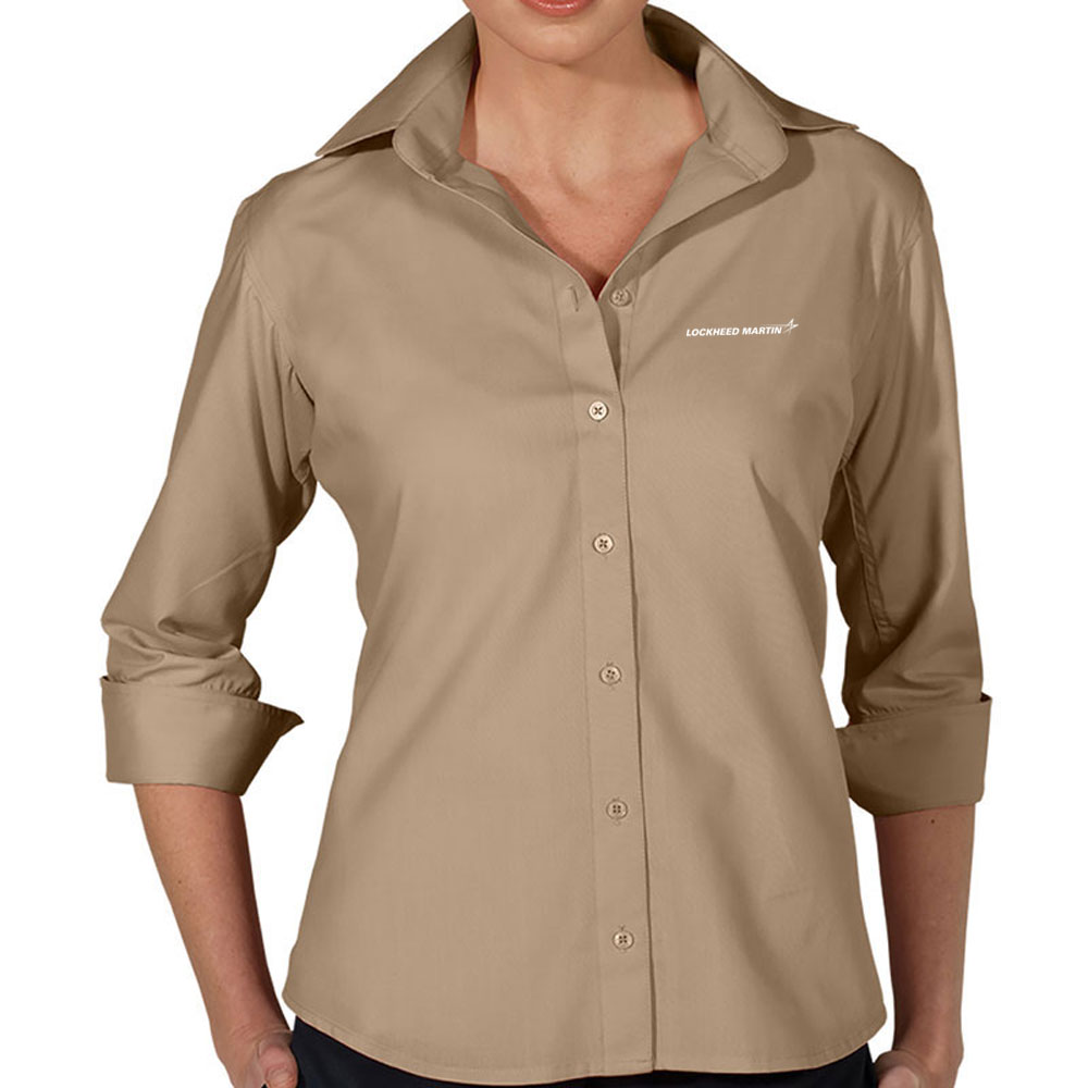 Lockheed-Martin-Ladies-Poly-Blend-Dress-Shirt-French-Tan