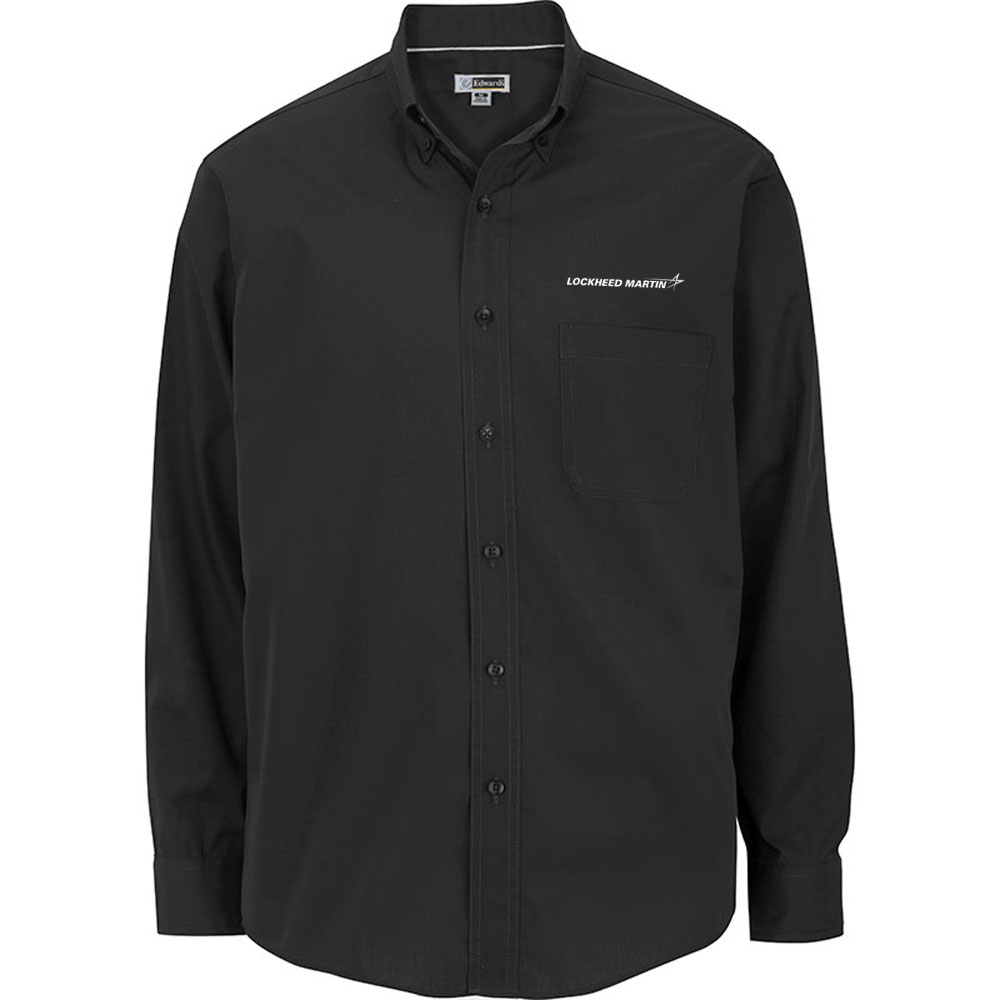 Lockheed-Martin-Mens-Poly-Blend-Dress-Shirt-Black