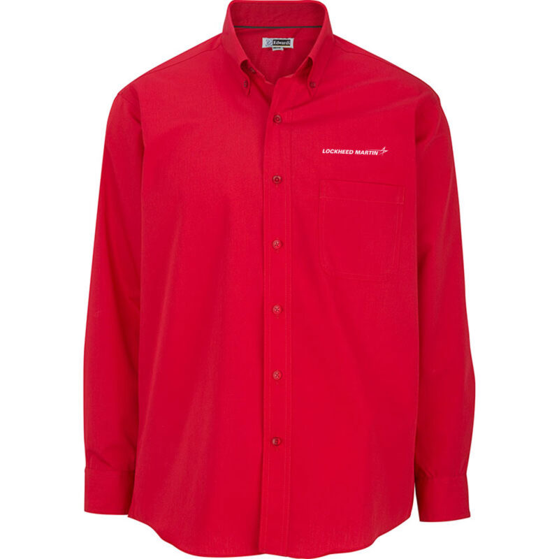 Lockheed-Martin-Mens-Poly-Blend-Dress-Shirt-Red