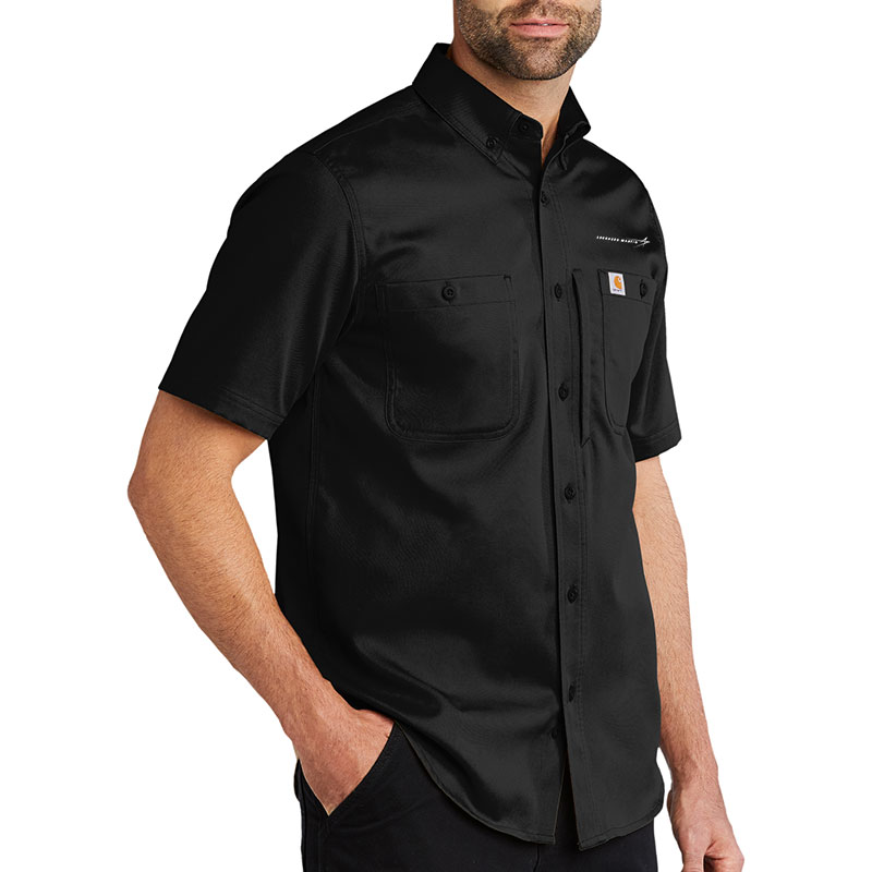 Carhartt Rugged Professional Series Short Sleeve Shirt - Black Model Side