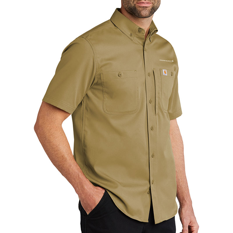 Carhartt Rugged Professional Series Short Sleeve Shirt - Khaki Model Side