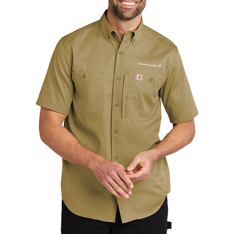Carhartt Rugged Professional Series Short Sleeve Shirt - Khaki Model Front