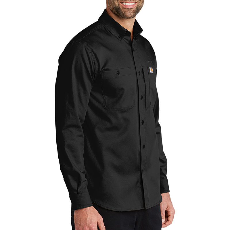 Carhartt Rugged Professional Series Long Sleeve Shirt - Black Model Side
