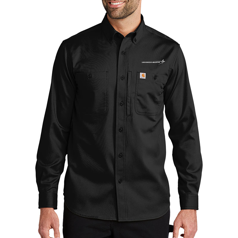 Carhartt Rugged Professional Series Long Sleeve Shirt - Black Model Front