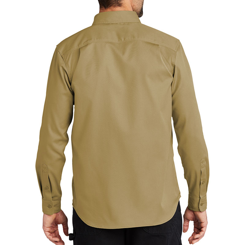 Carhartt Rugged Professional Series Long Sleeve Shirt - Khaki Model Back