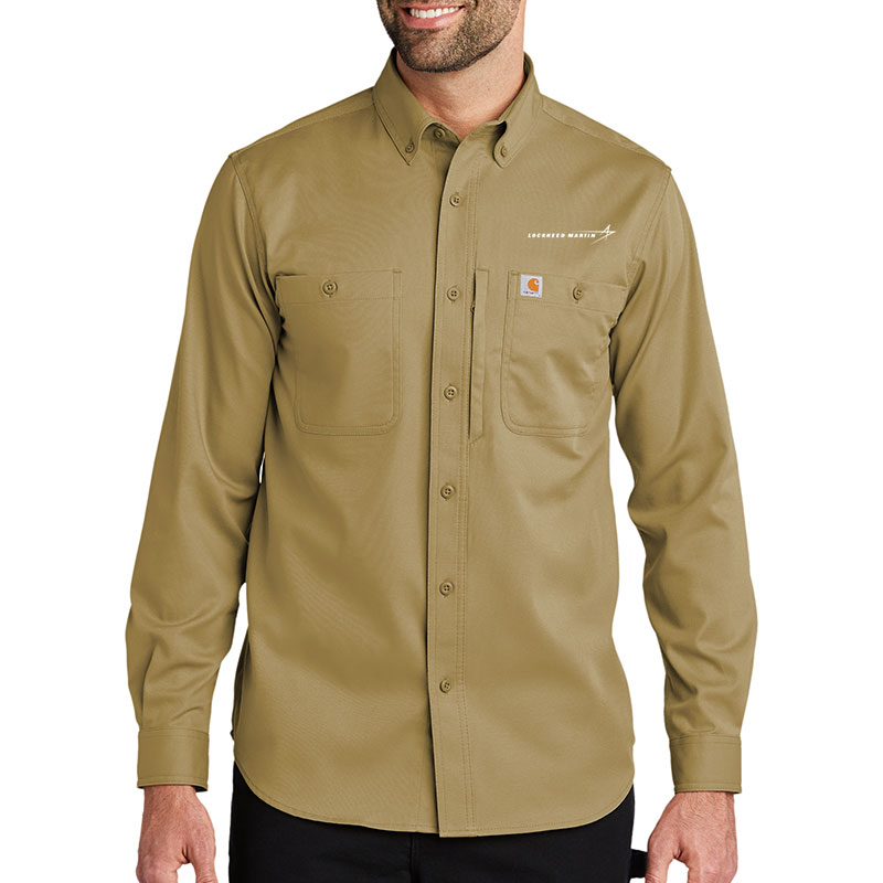 Carhartt Rugged Professional Series Long Sleeve Shirt - Khaki Model Front