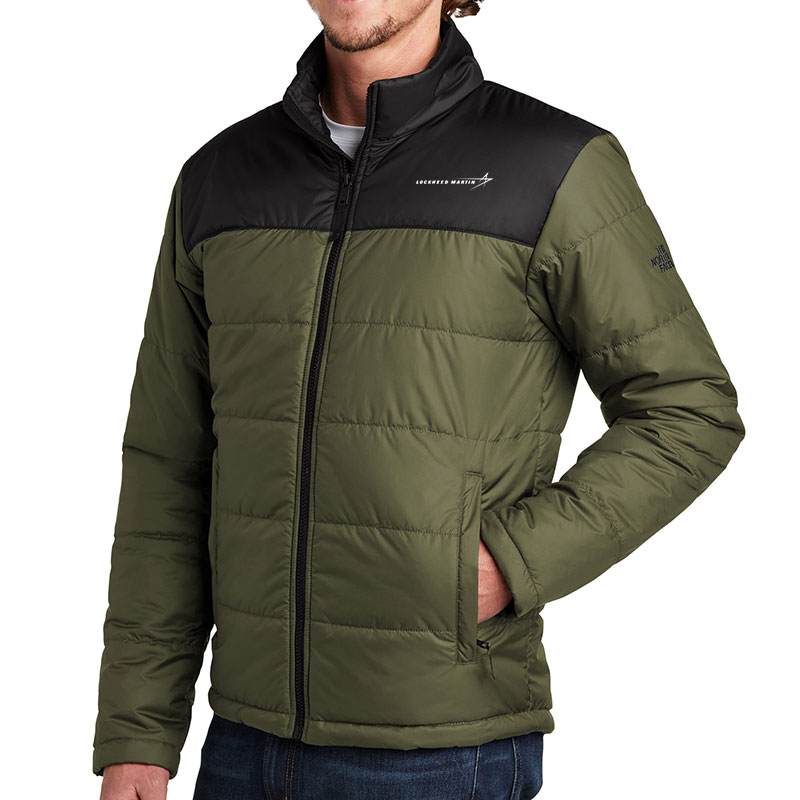 North-Face-Men's-Everyday-Insulated-Jacket-Olive-Front-Quarter-Model