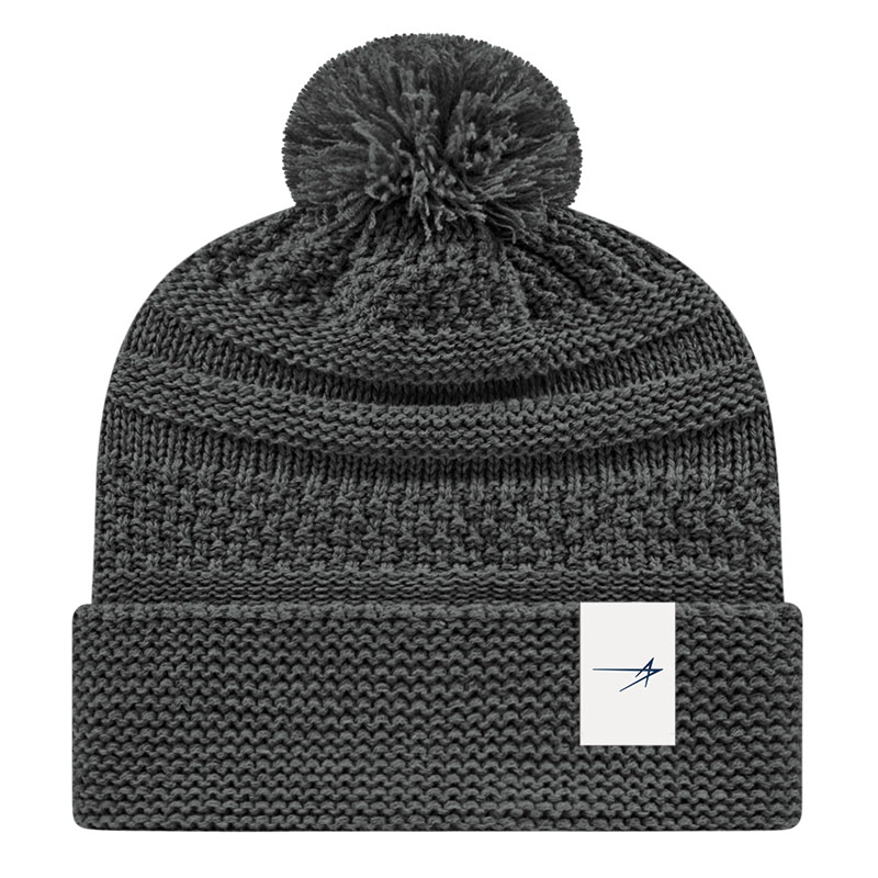 cable knit hat - charcoal