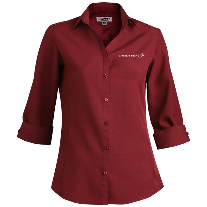 Ladies' Batiste Dress Shirt - Burgundy