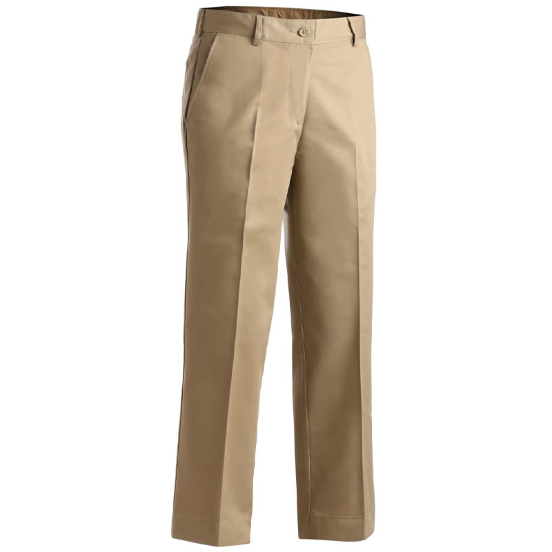 Ladies-Blended-Chino-Flat-Tan-Front