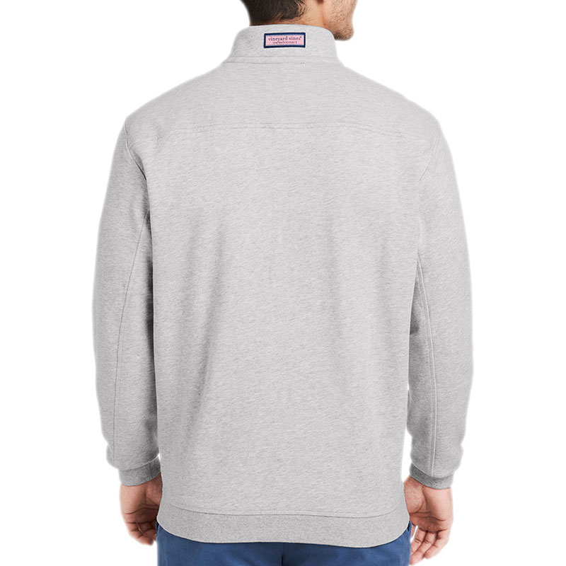 Mens-Collegiate-Quarter-Zip-Shep-Shirt-Grey-Back