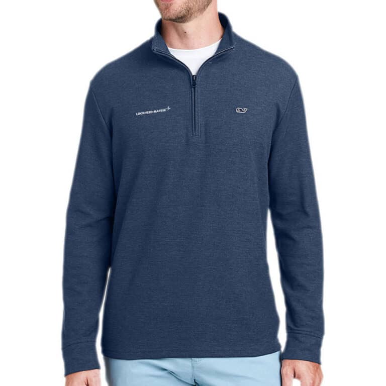 thumbnail image 2 of Vineyard Vines Breton Stripe Saltwater Quarter-Zip, Timber, Large 2 of 11