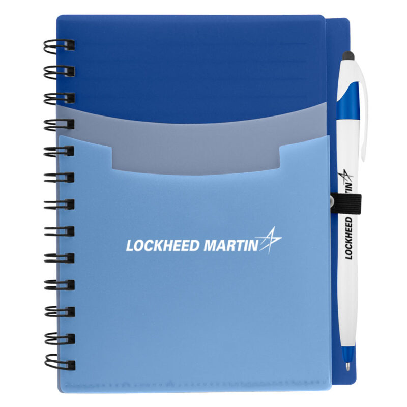 Tri-Pocket-Notebook-&-pen-Blue1