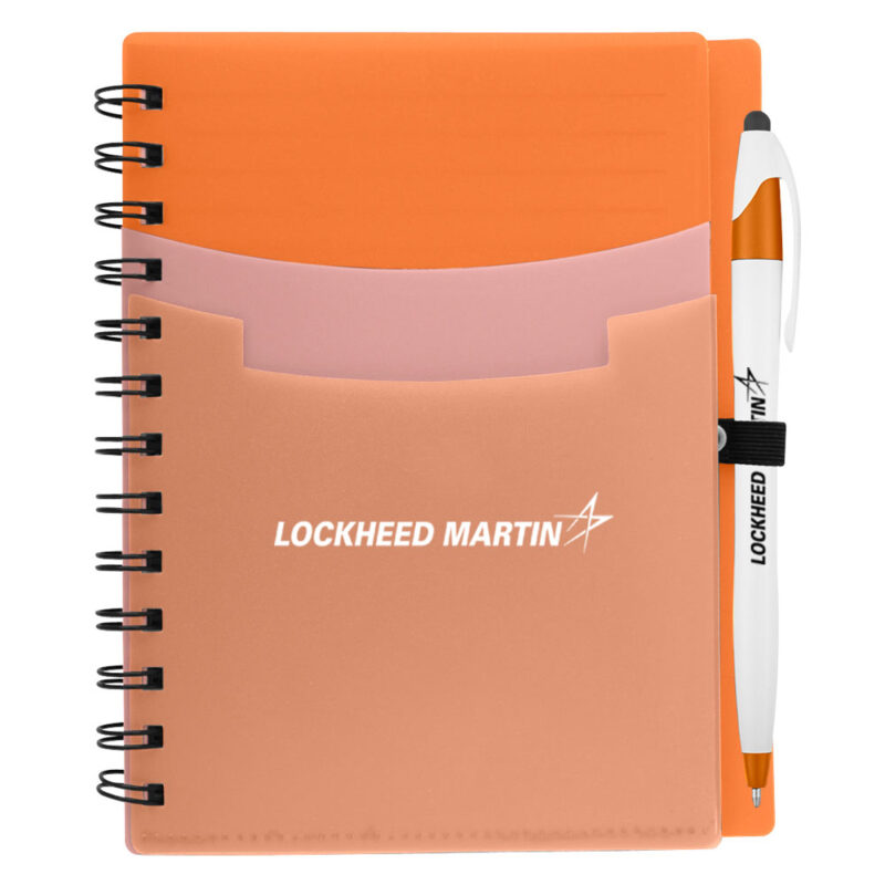 Tri-Pocket-Notebook-&-pen-Orange1
