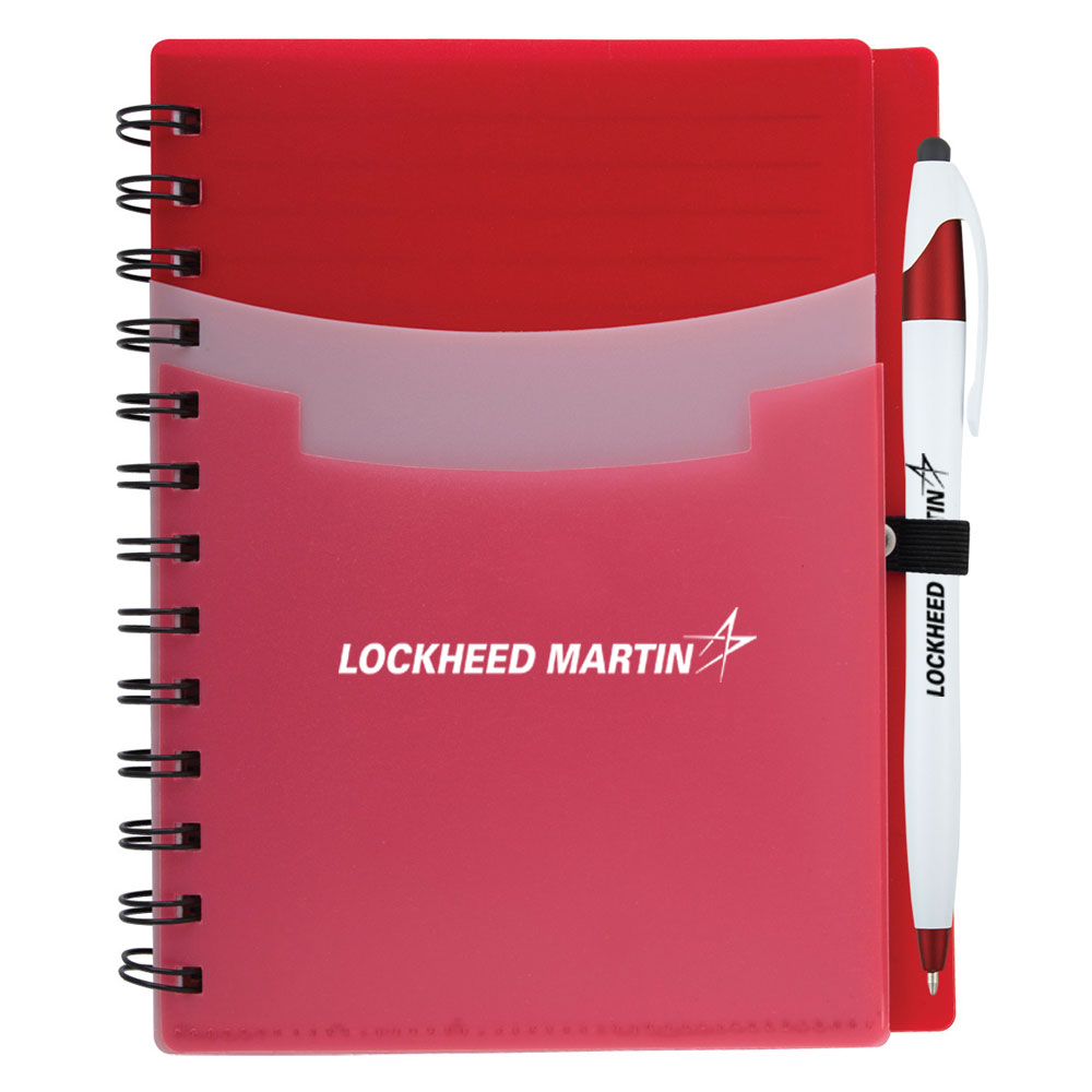 Tri-Pocket-Notebook-&-pen-Red1