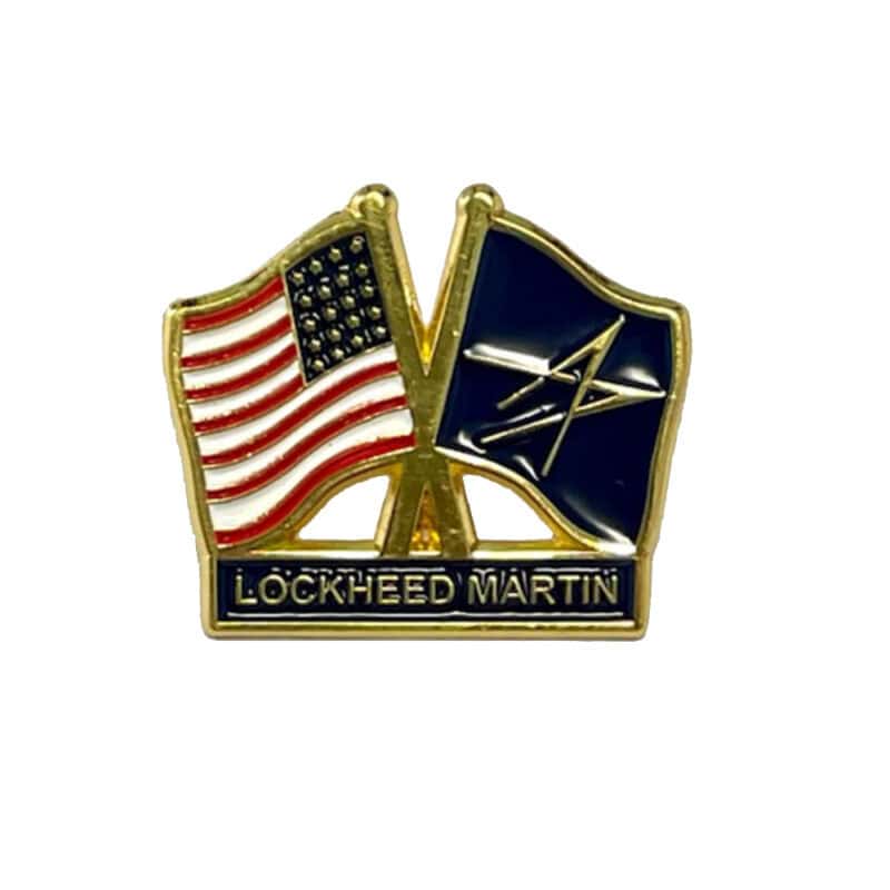 Double Flag Lapel Pin US/LM Flags Lockheed Martin Company Store
