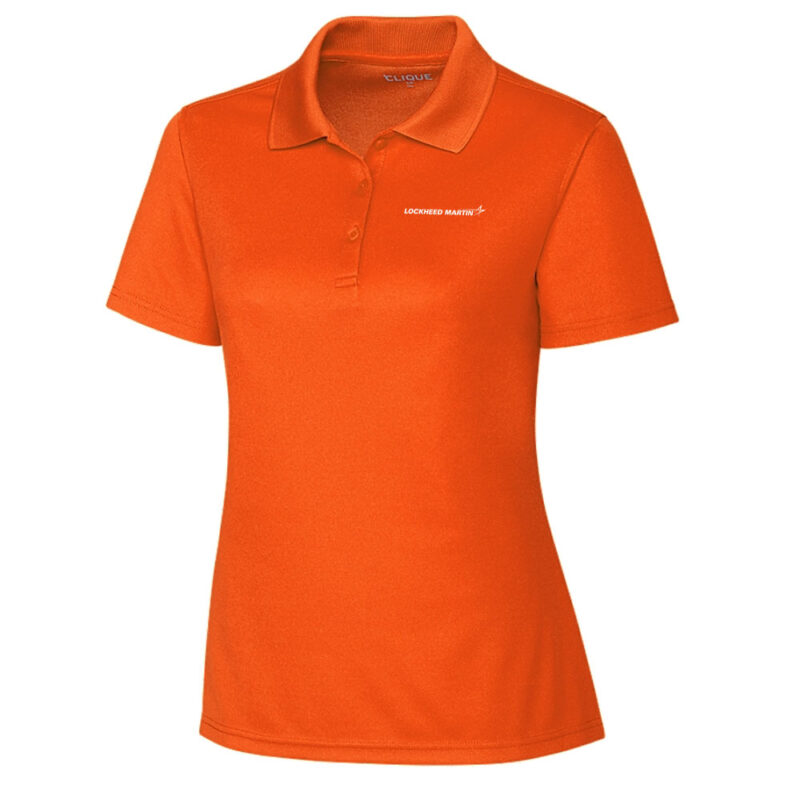 Orange-Lockheed-Martin-Ladies-Eco-Performance-Pique-Polo