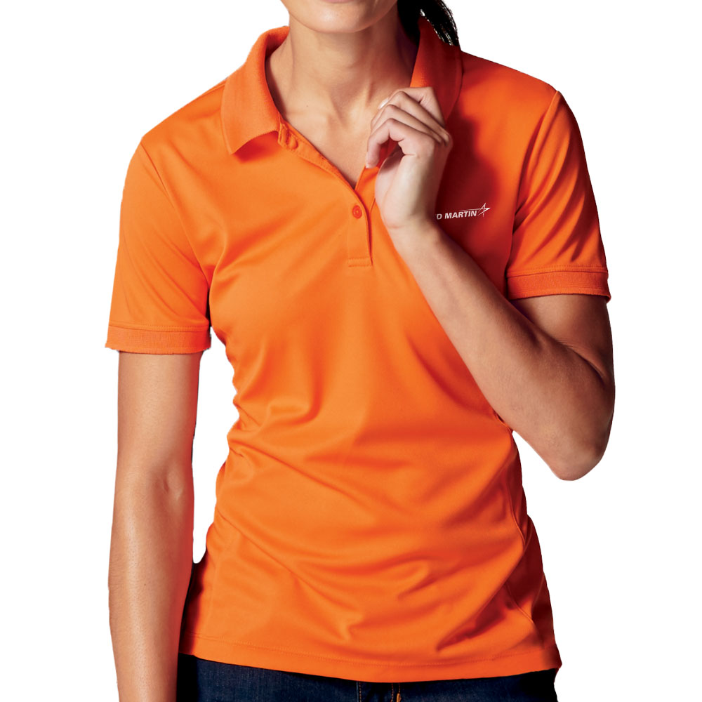 Orange-Lockheed-Martin-Ladies-Tech-Jersey-Polo
