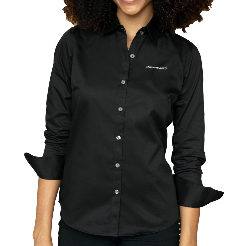 Black-Ladies'-Woven-Dress-Shirt