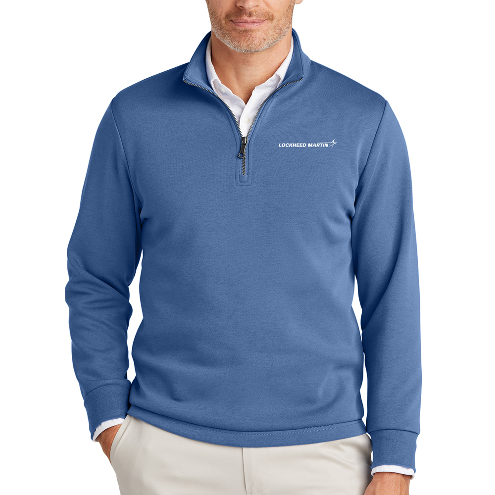 Charter-Blue-Brooks-Brothers®-Men's-Double-Knit-1-4-Zip