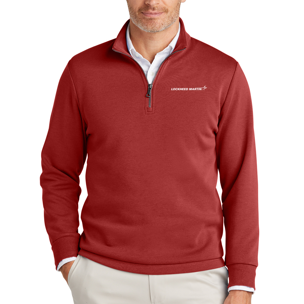 Rich-Red-Brooks-Brothers®-Men's-Double-Knit-1-4-Zip