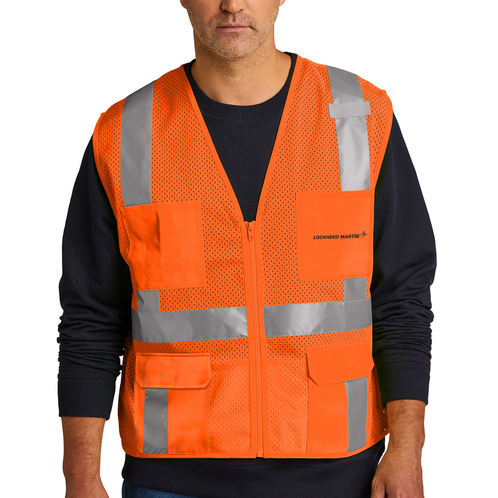 Safety-Orange-CornerStone®-ANSI-107-Class-2-Mesh-Six-Pocket-Zippered-Vest