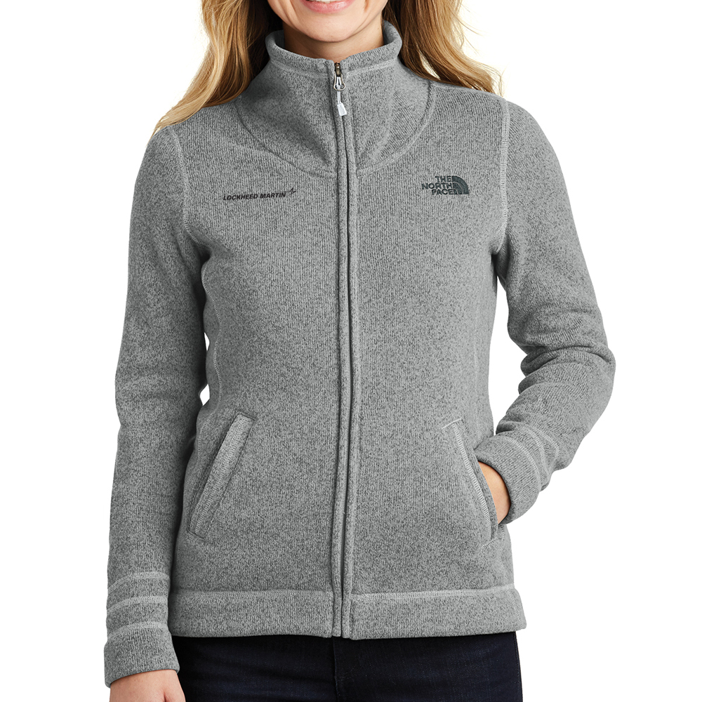 Grey-North-Face-Ladies-Sweater-Fleece-Jacket-1