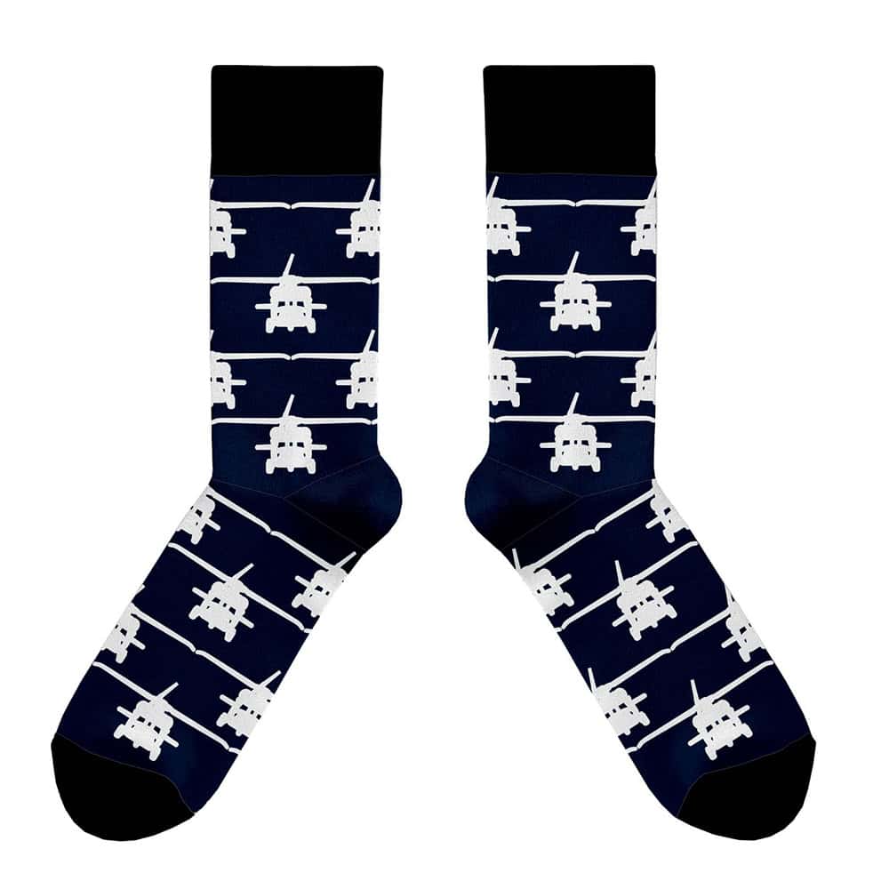 Dress Socks - LM Black Hawk Design 1